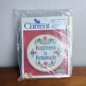 VTG Current Love is Homegrown Counted Cross‎ Stitch #7087-1 Embroidery Floss T72
